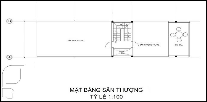 Bản thiết kế nhà ống 2 tầng 1 tum 5x20m 3
