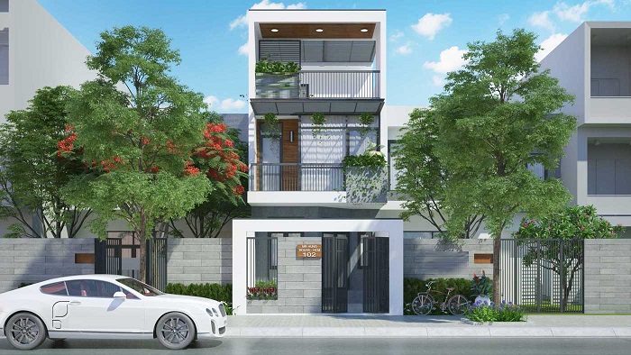 Bản thiết kế nhà ống 2 tầng 1 tum 5x20m 4