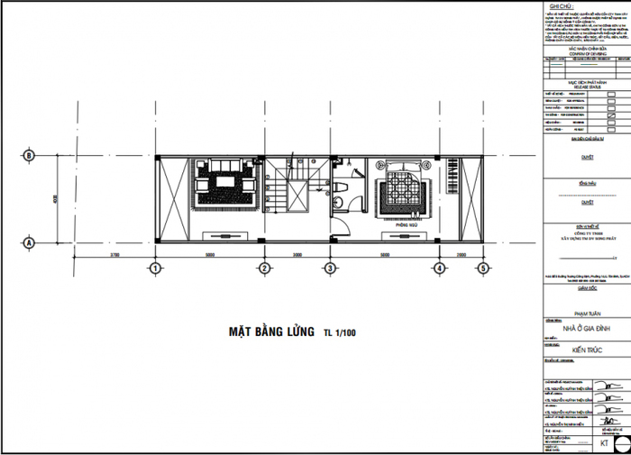Mẫu 5 – Nhà phố 1 trệt 1 lửng 2 lầu 4×18.7m 2