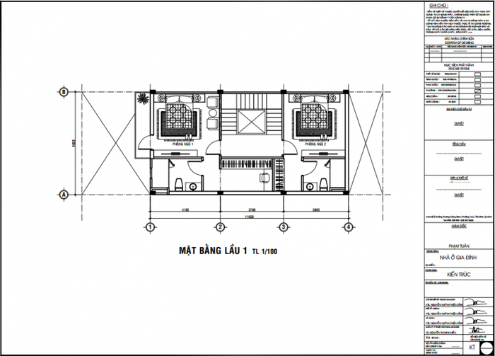Mẫu 8 – Nhà 1 trệt 2 lầu có diện tích 6×17.6m 2