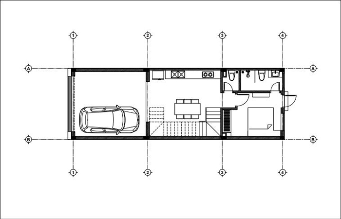 Mẫu thiết kế nhà 6x15m 3 tầng 1 tum có gara 2