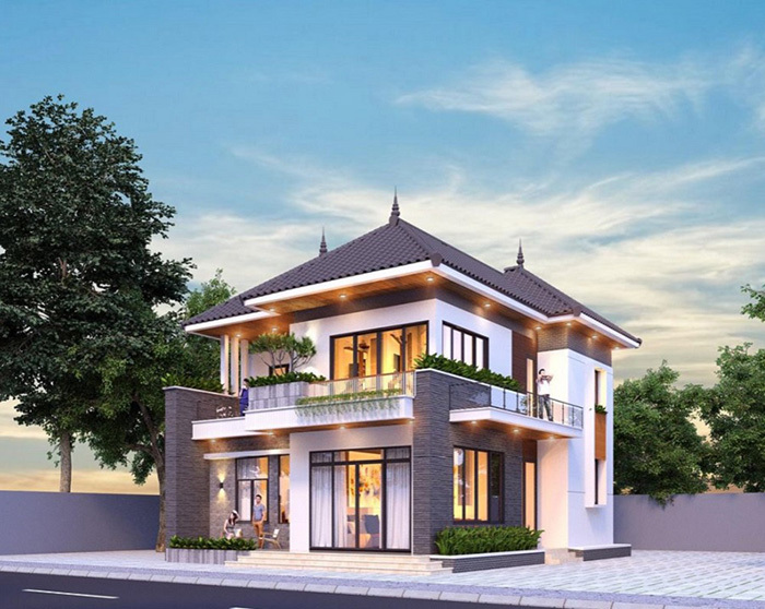 Biệt thự mini 2 tầng 100m2 mái thái