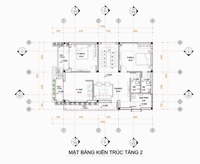 Biệt thự mini 2 tầng 100m2 mái thái 2