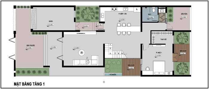 Thiết kế nhà 2 tầng 7x15m 2