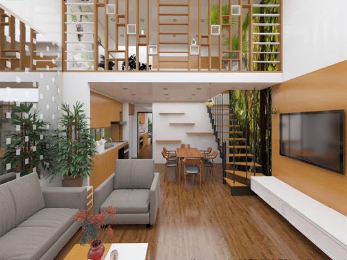 Thiết kế nhà cấp 4 có gác lửng 4×1 hiện đại 4