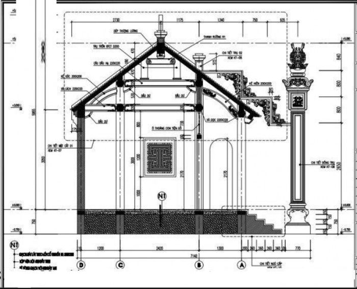 bản vẽ thiết kế nhà thờ họ 14