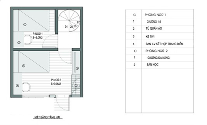 Thiết kế nhà diện tích nhỏ 40m2 5
