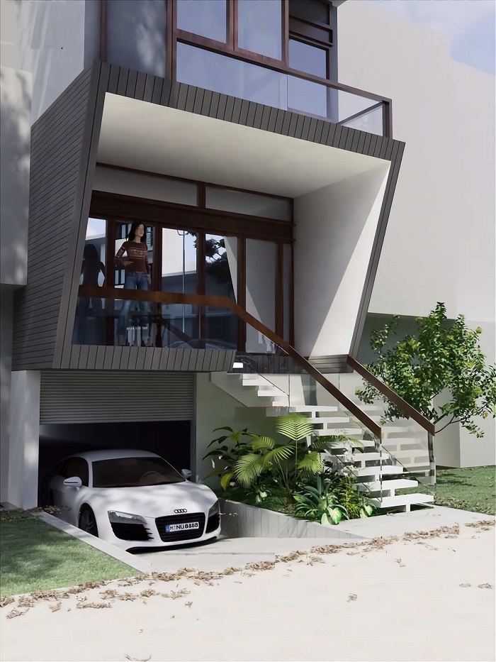 Tổng hợp mẫu thiết kế nhà có gara ô tô rộng rãi, hiện đại