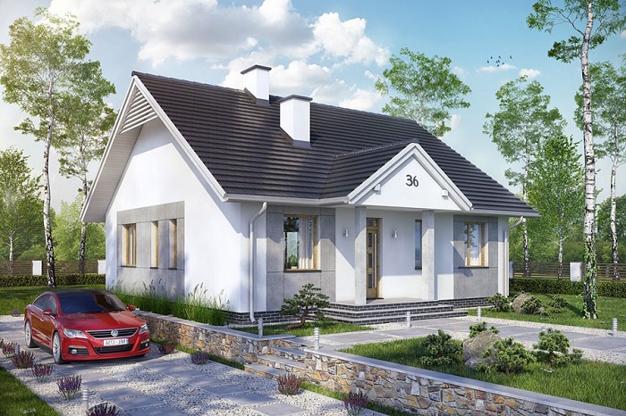 Xhà cấp 4 khoảng 400 triệu phong cách châu Âu 1
