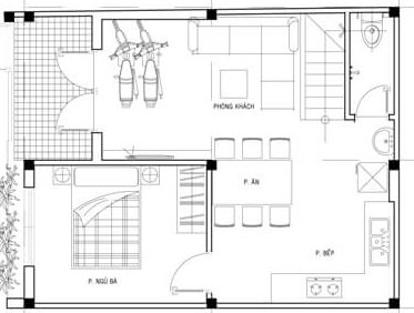 thiết kế nhà 60m2 2 tầng 2 phòng ngủ