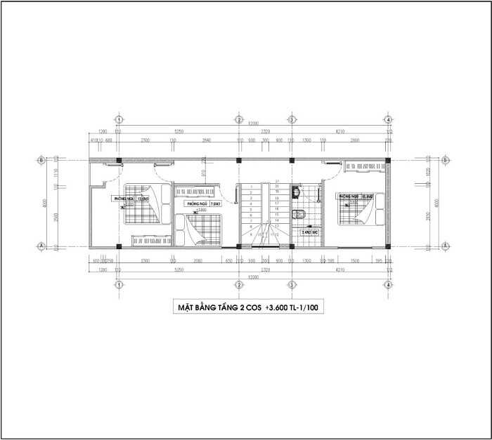 mẫu thiết kế nhà ống lệch tầng 4x15m 3