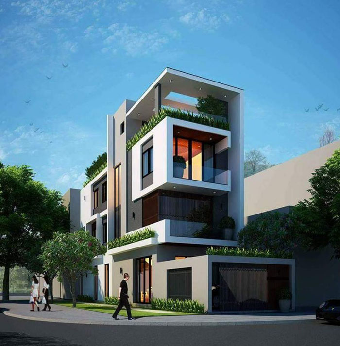 Thiết kế nhà 2 mặt tiền kinh doanh 8