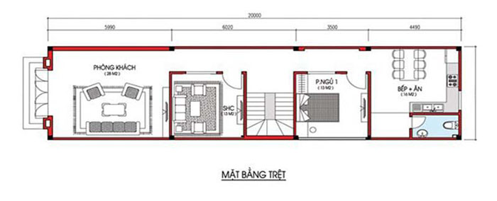 Thiết kế nhà 2 tầng 3 phòng ngủ 13