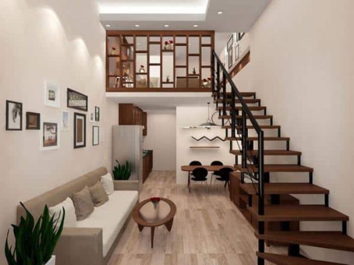 thiet-ke-nha-30m2-mat-tien-3m-8 Thiết kế nhà 30m2 mặt tiền 3m có gác lửng 2