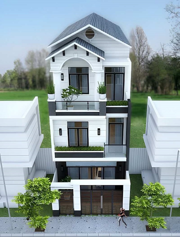 nhà mái thái 3 tầng hiện đại