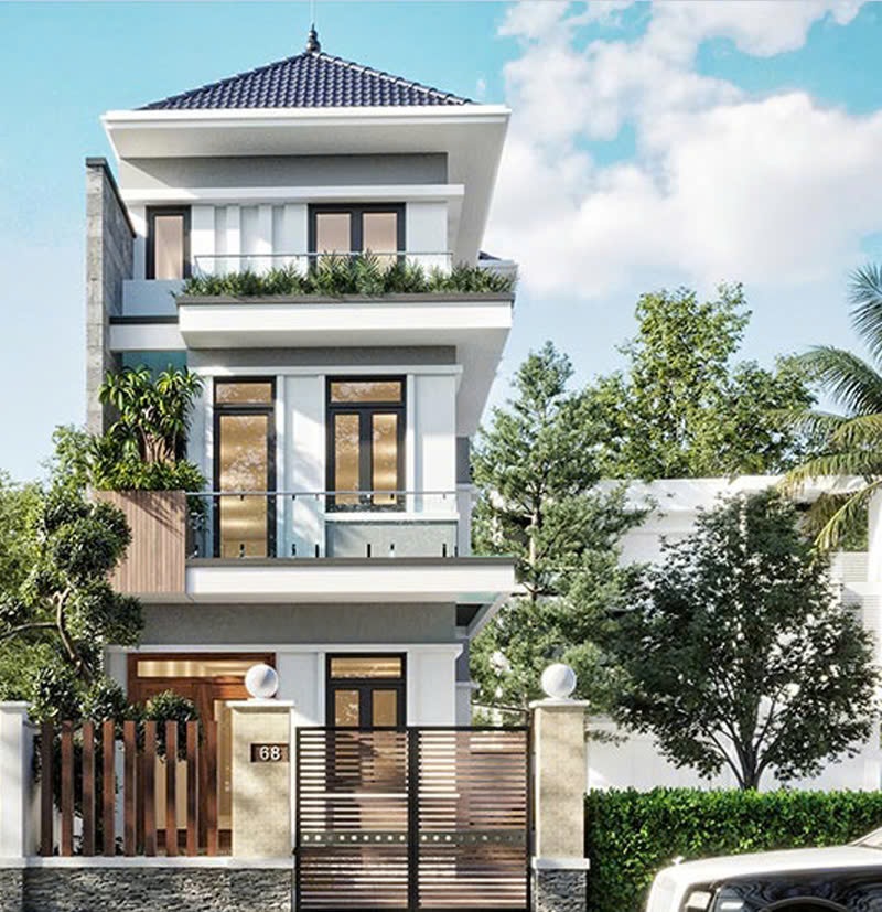 Xây dựng nhà mới trọn gói 15 nhà ống 3 tầng mái nhật