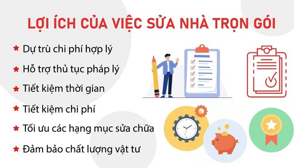 Dịch Vụ Sửa Chữa Cải Tạo Nhà Ống Trọn Gói Uy Tín, Chuyên Nghiệp 4 Lợi ích dịch vụ sửa chữa nhà trọn gói