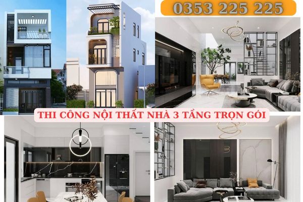 thi công nội thất nhà 3 tầng trọn gói
