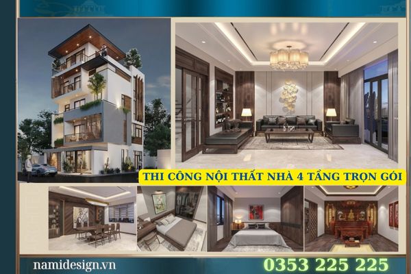thi công nội thất nhà 4 tầng trọn gói