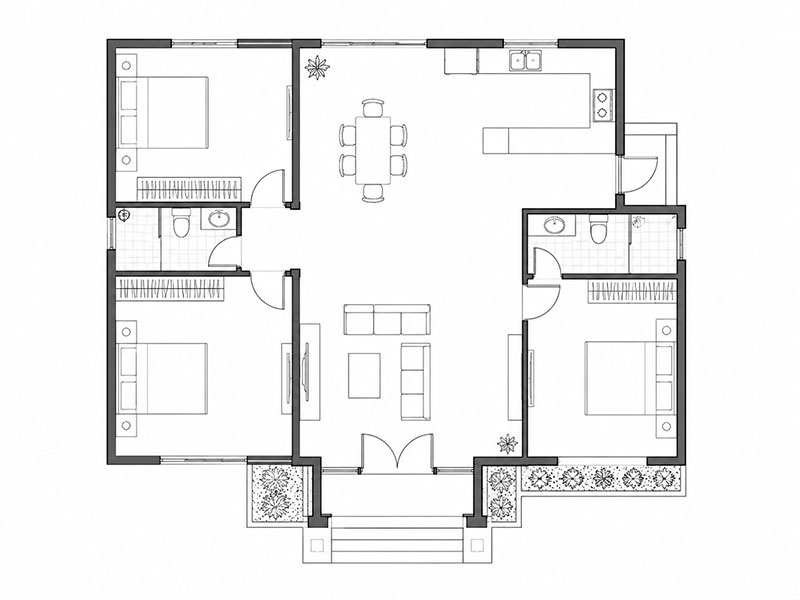 Bản vẽ nhà cấp 4 100m2 2