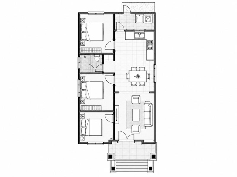 Bản vẽ nhà cấp 4 6x15m2 2