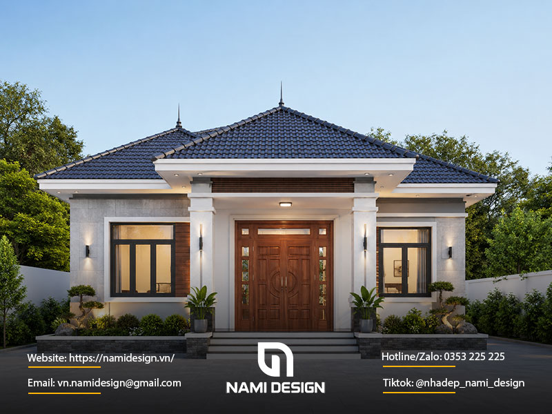 Bản vẽ nhà cấp 4 mái Nhật 1