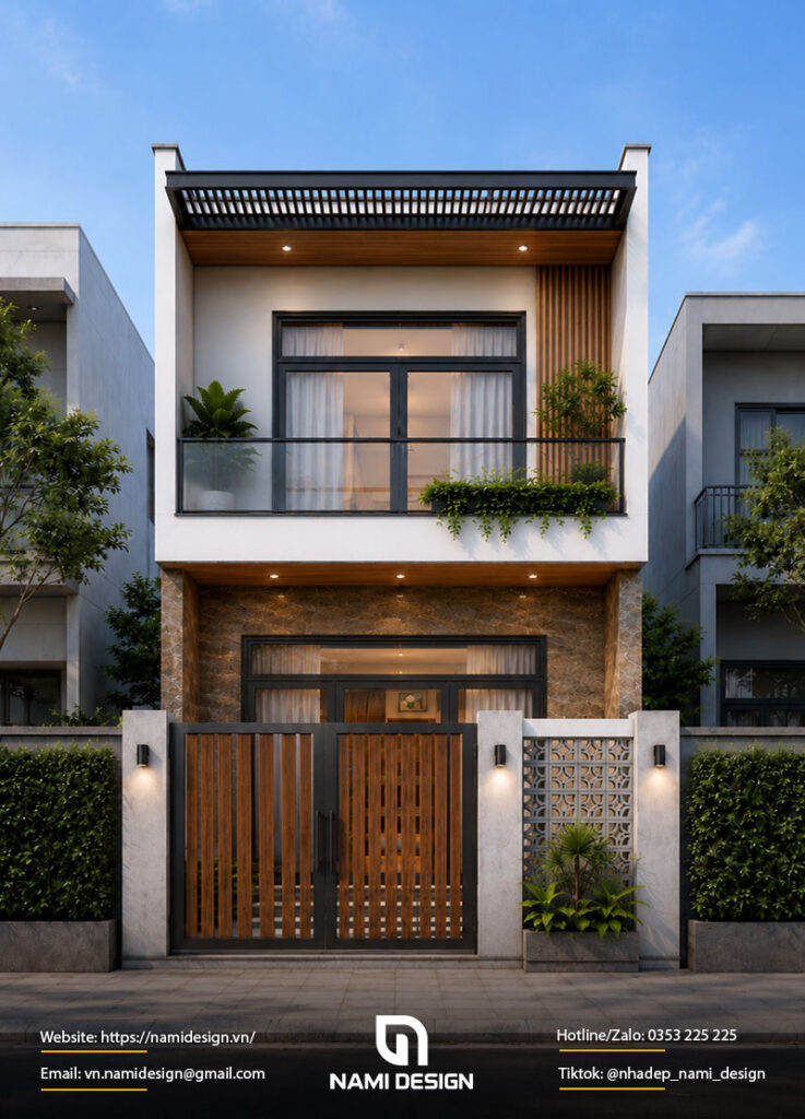 Bản vẽ nhà ống 4x15m 2 tầng