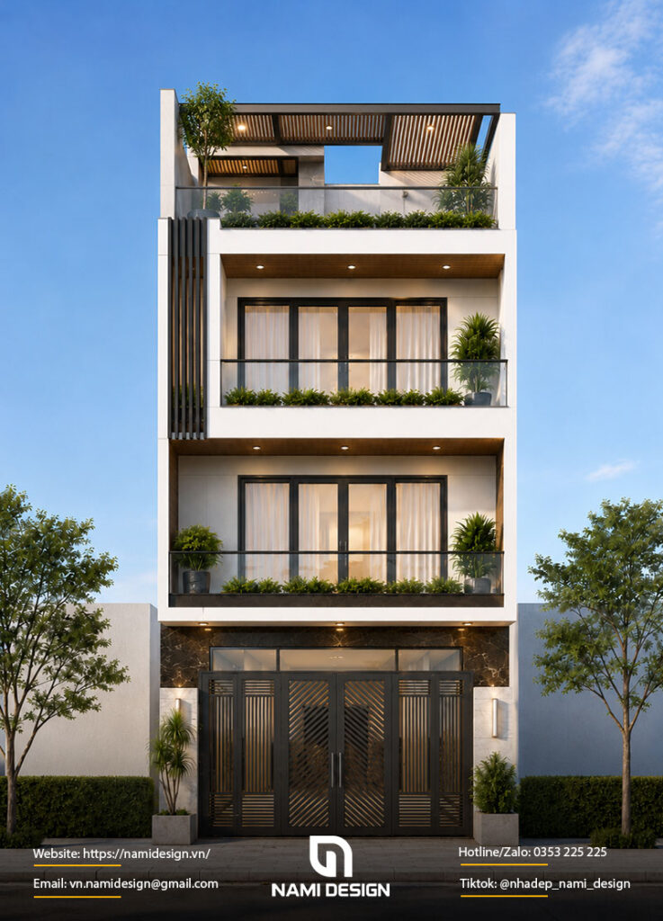 Bản vẽ nhà ống 4x15m 4 tầng