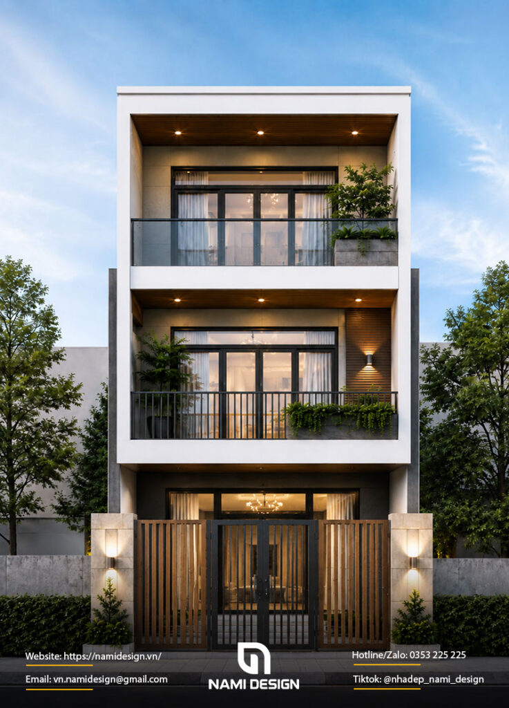 Bản vẽ nhà ống 4x15m hiện đại
