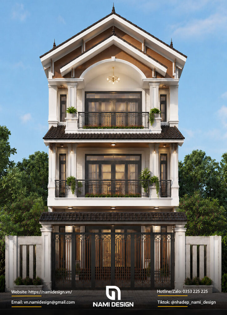 Bản vẽ nhà ống 4x15m mái Thái