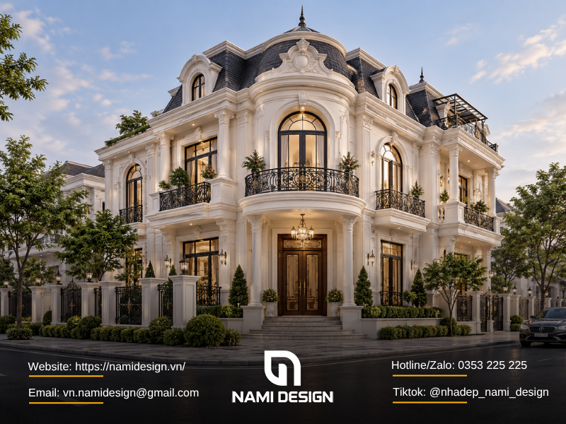 Biệt thự cổ điển cách tân hai mặt tiền