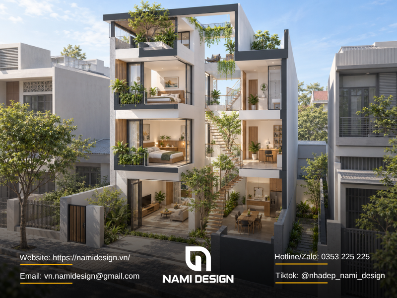 Bố trí nhà thông thoáng trong mật độ cho phép