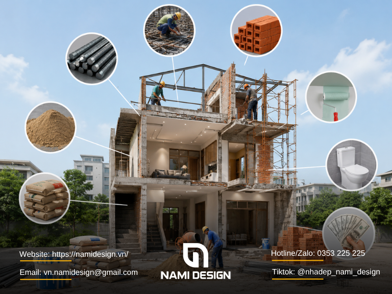 Chi phí sửa nhà nâng tầng gồm những khoản nào
