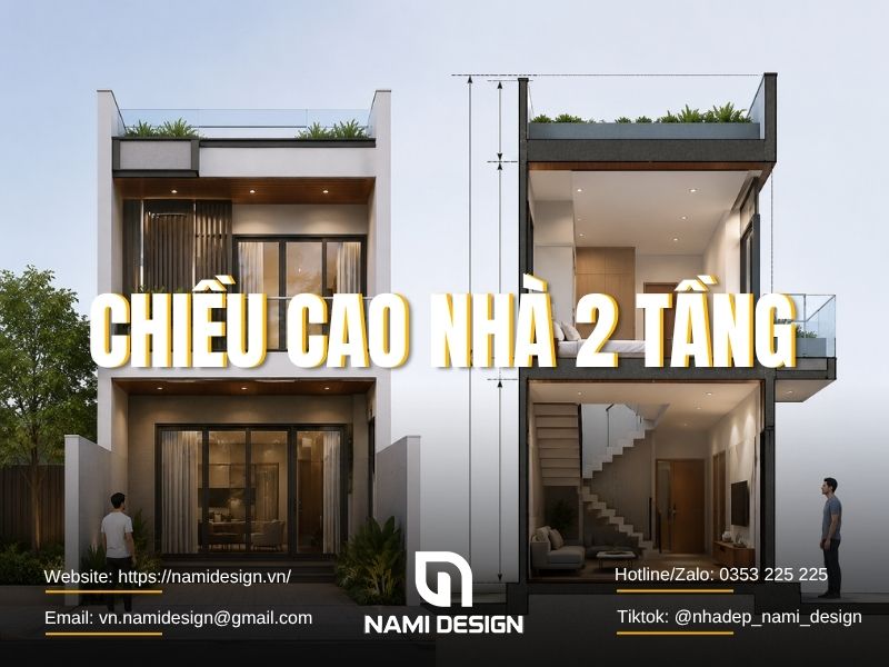 Chiều cao nhà 2 tầng
