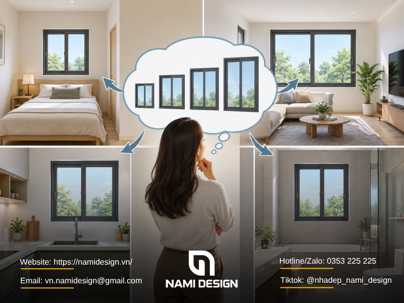 Chọn cửa sổ 2 cánh theo không gian sử dụng