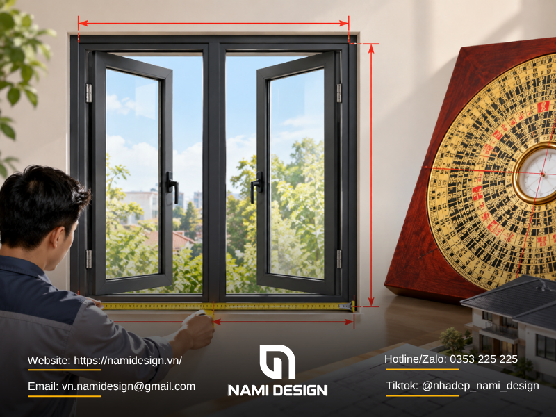 Chọn cửa sổ 2 cánh theo thước Lỗ Ban