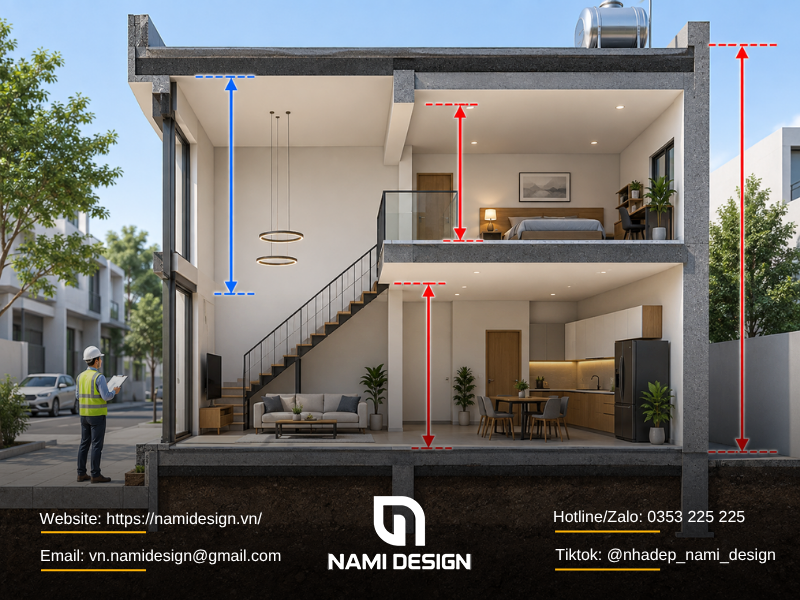 Hướng dẫn cách tính chiều cao nhà gác lửng