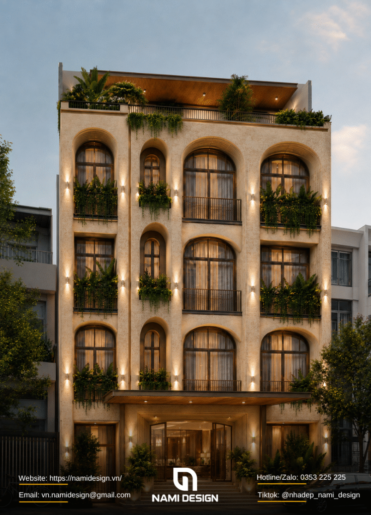 Khách sạn 10x20m phong cách Boutique