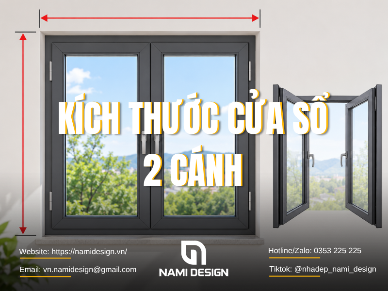 Kích thước cửa sổ 2 cánh
