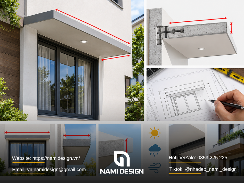 Kích thước ô văng được xác định như thế nào