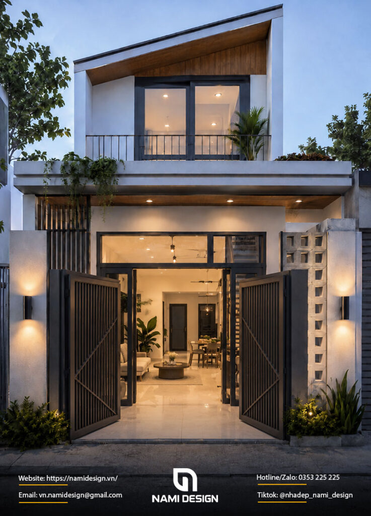 Mặt tiền nhà cấp 4 gác lửng 5m