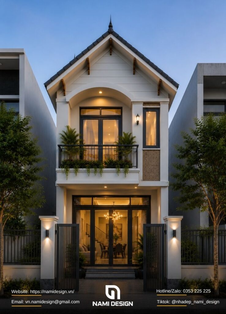 Mẫu nhà 2 tầng 40m2 mái Thái