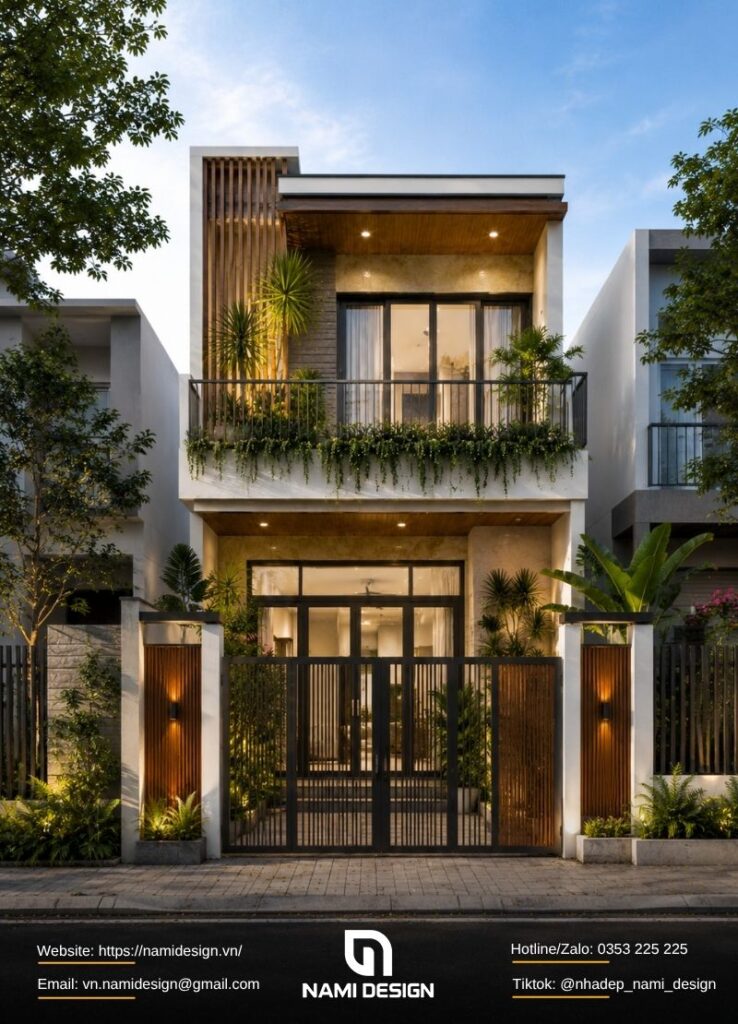 Mẫu nhà 2 tầng 40m2 Modern Tropical
