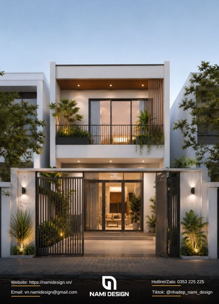 Mẫu nhà 2 tầng 40m2 tối giản