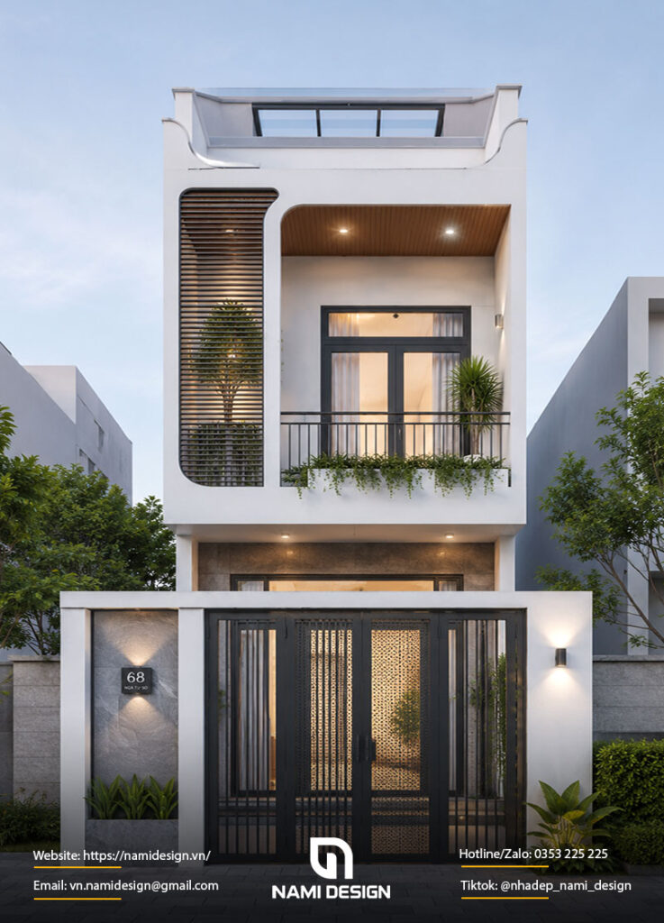 Mẫu nhà 2 tầng 4x10m có giếng trời