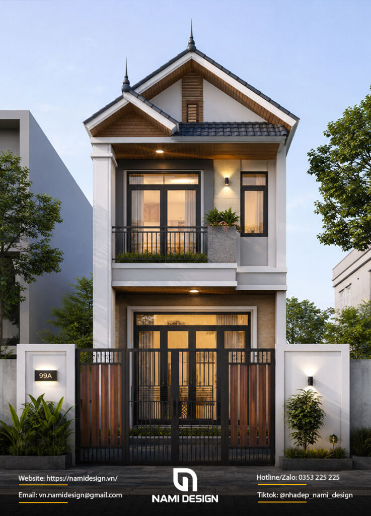 Mẫu nhà 2 tầng 4x10m mái Thái