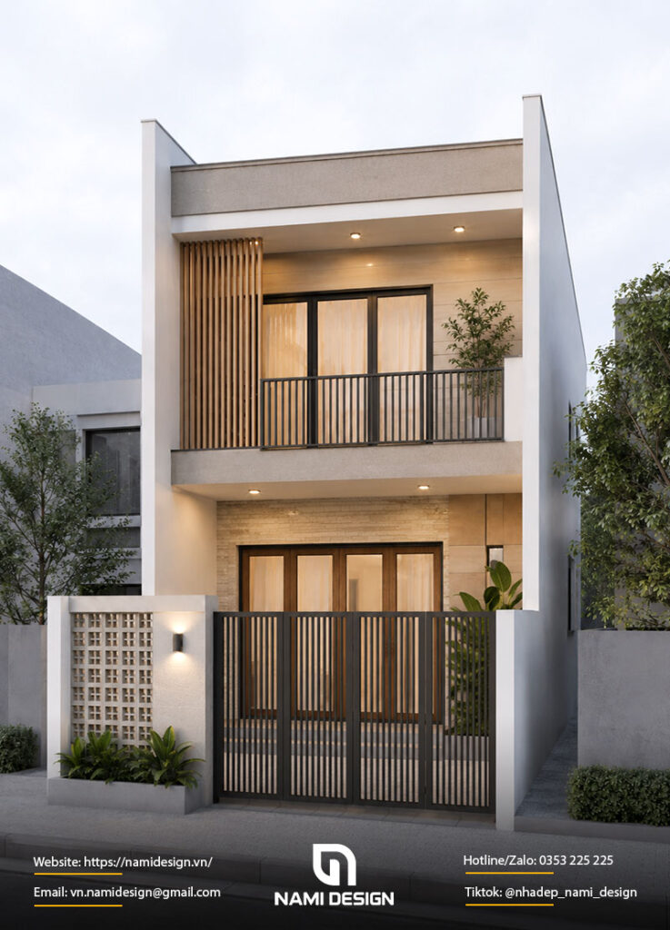 Mẫu nhà 2 tầng 4x10m tối giản