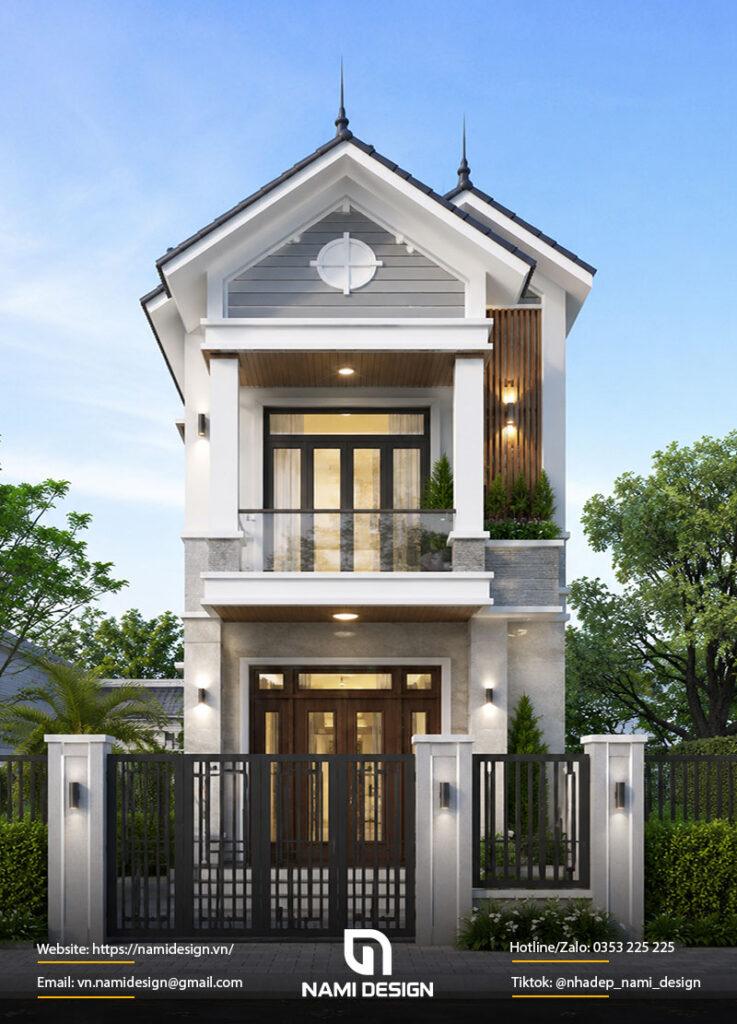 Mẫu nhà 2 tầng 50m2 mái Thái