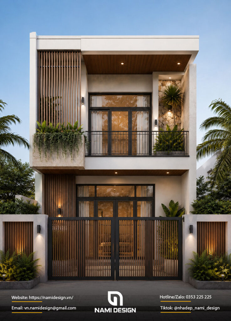 Mẫu nhà 2 tầng 50m2 Modern Tropical