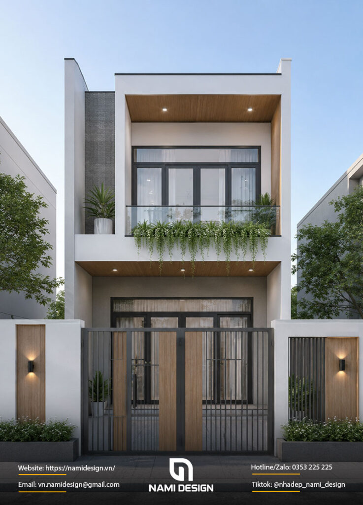Mẫu nhà 2 tầng 50m2 tối giản